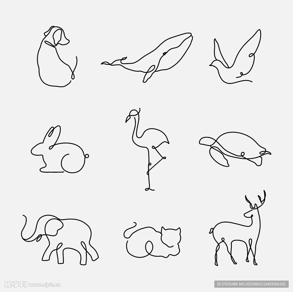 動物簡筆畫集合