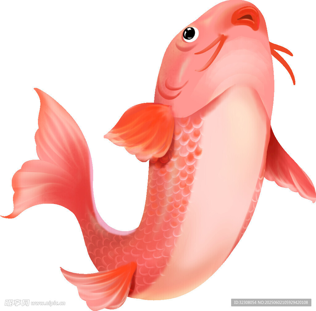 可愛(ài)紅色卡通鯉魚(yú)形象