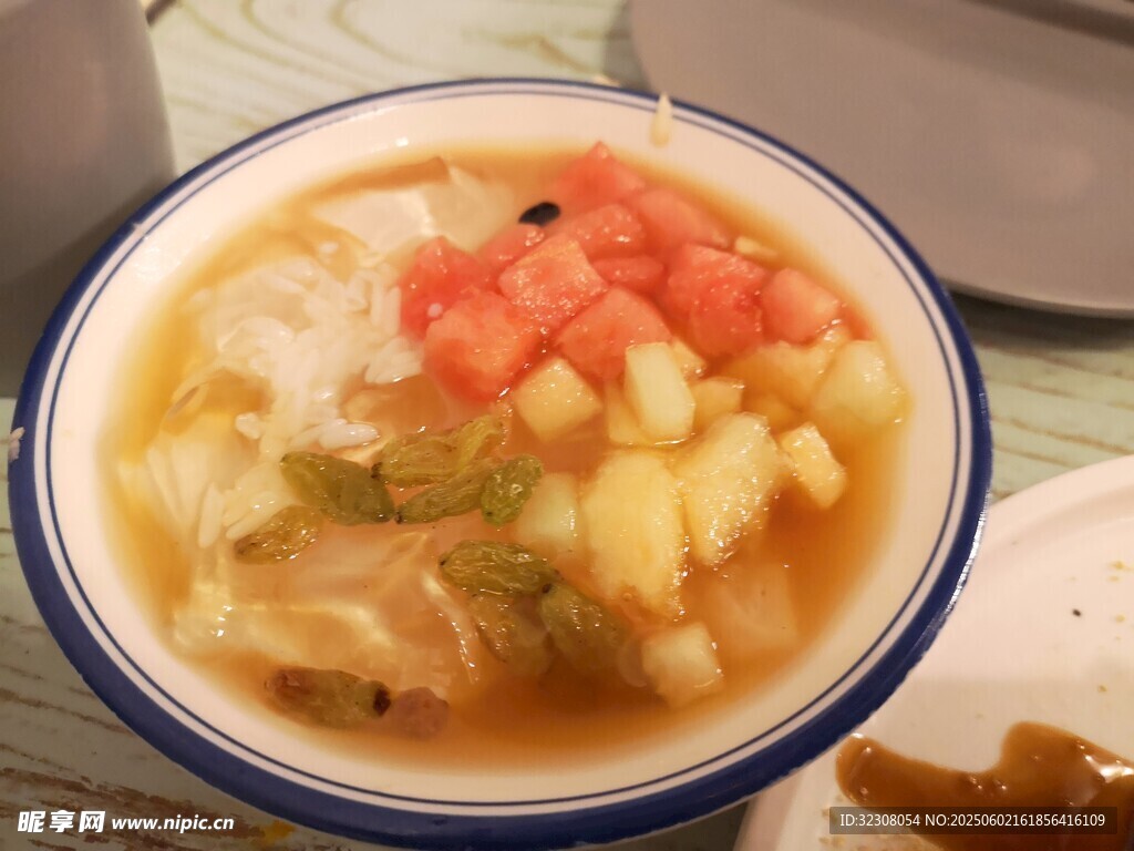 水果燕麥粥美食特寫