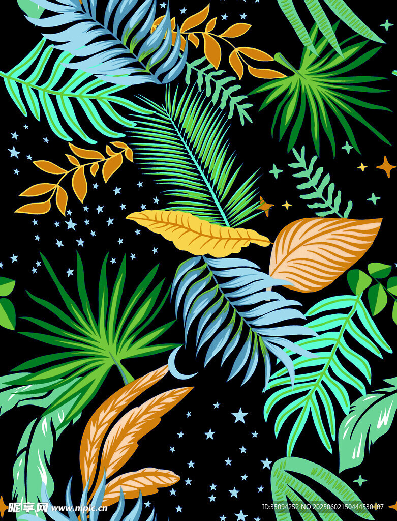 熱帶植物花卉圖案背景