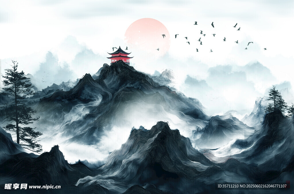 古風山水背景