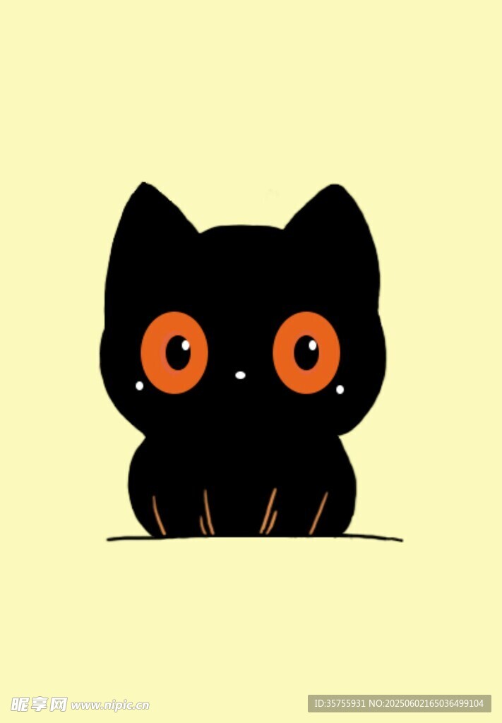 可愛黑貓插畫