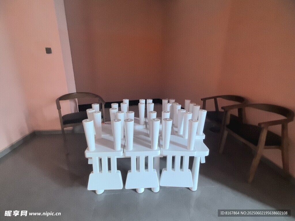 白色塑料模型桌椅擺件