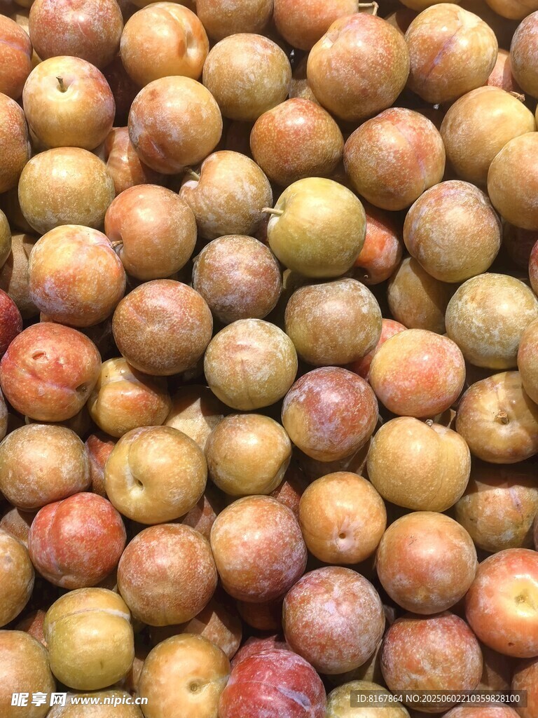 飽滿多彩的李子堆疊