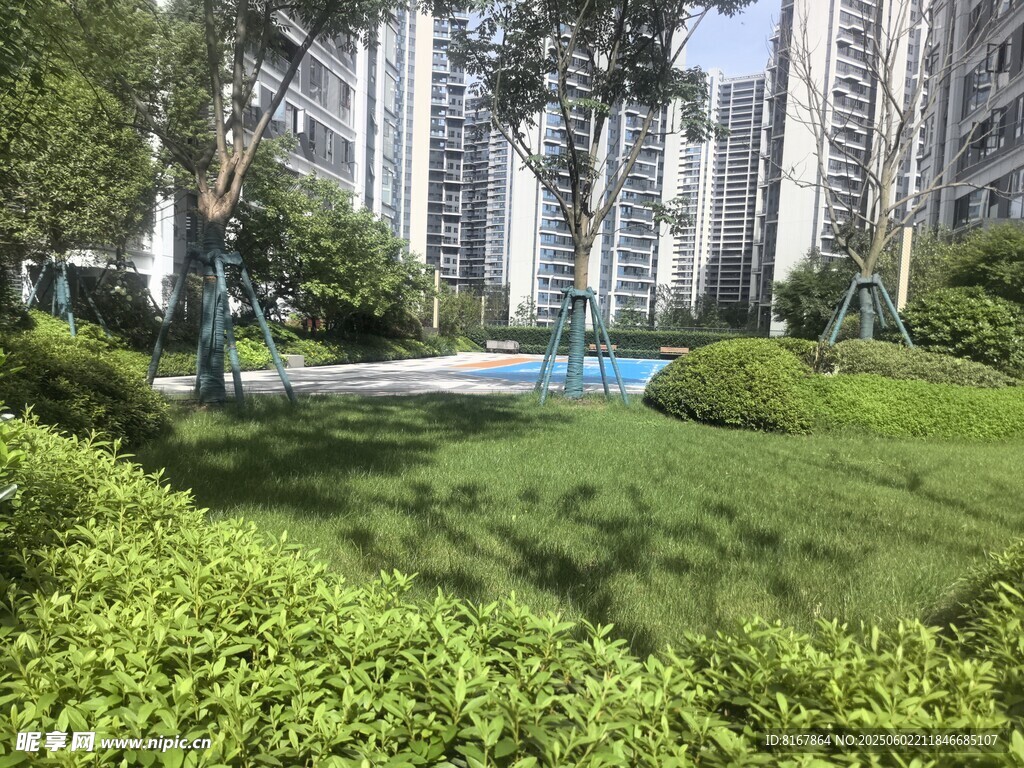 城市中的綠意盎然景觀