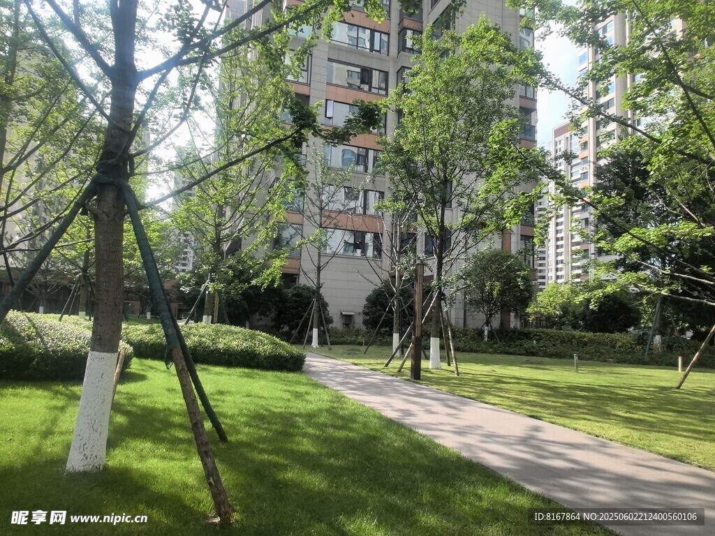 小區(qū)內(nèi)的林蔭步道景觀