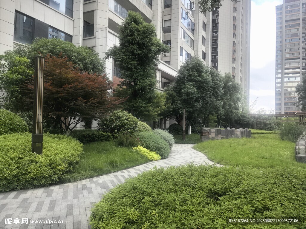 小區內的綠意盎然景觀