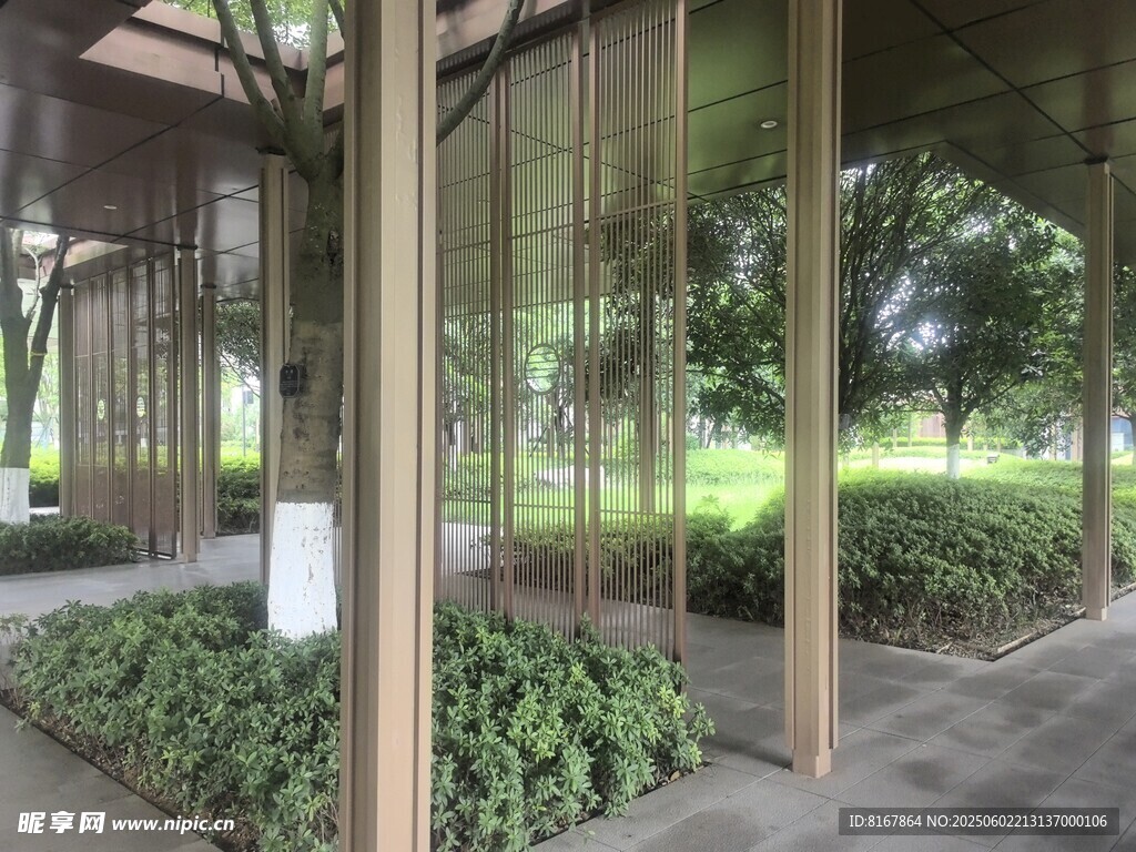 戶外木質廊架綠植景觀