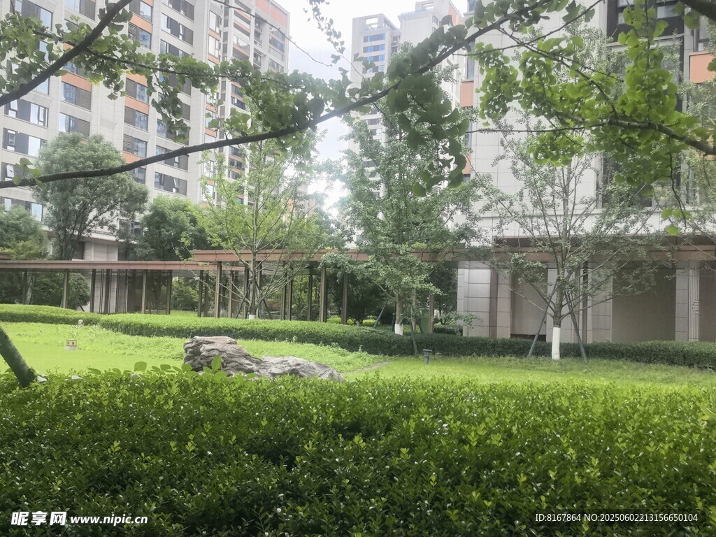 小區內綠意盎然的景觀