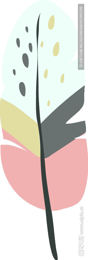 簡約抽象葉片插畫圖案