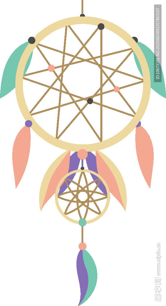 夢(mèng)幻捕夢(mèng)網(wǎng)裝飾圖案