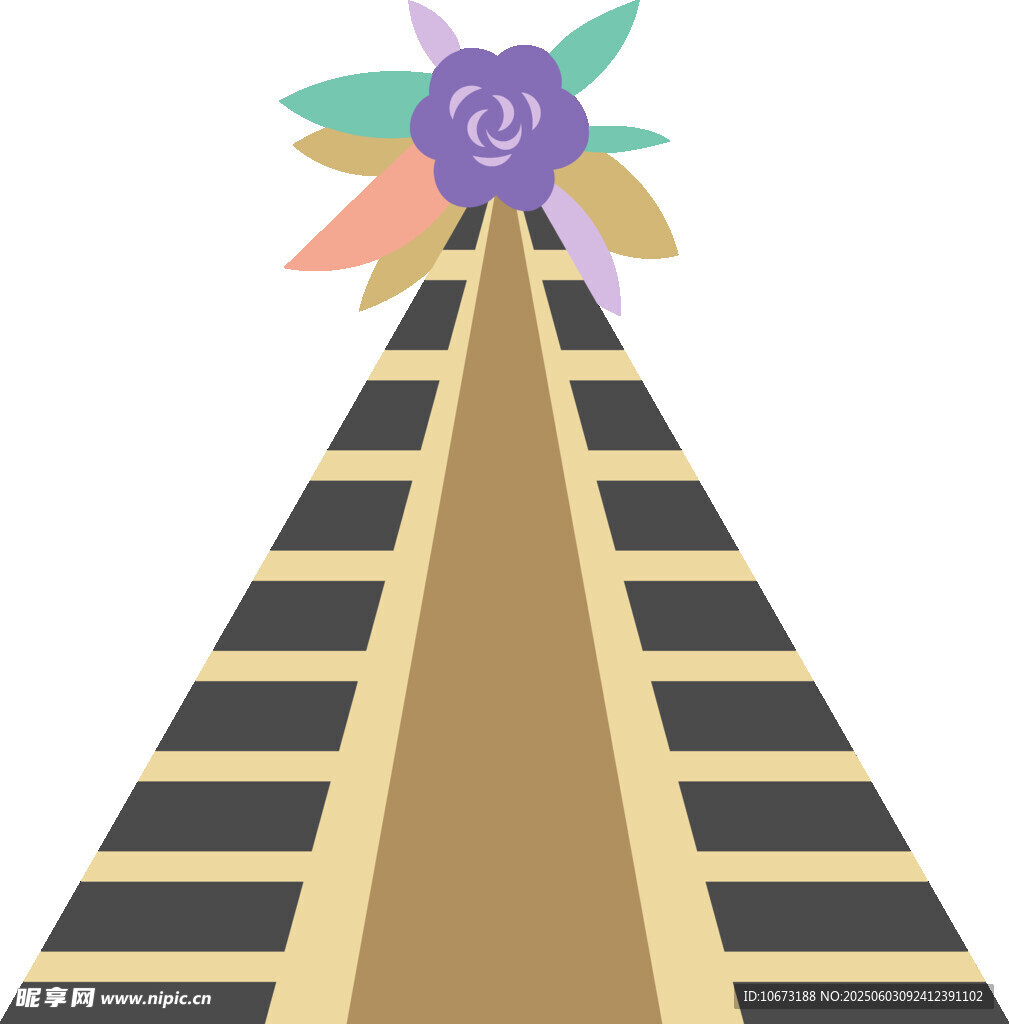 卡通風(fēng)格金字塔與花朵