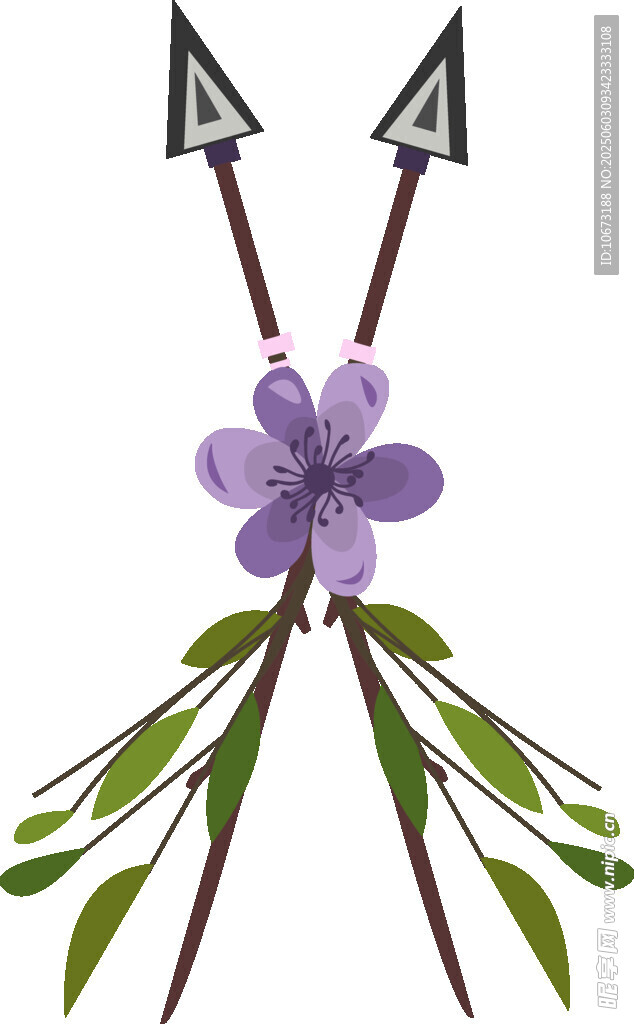 紫花箭羽裝飾圖案