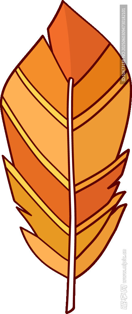 橙黃色葉片插畫