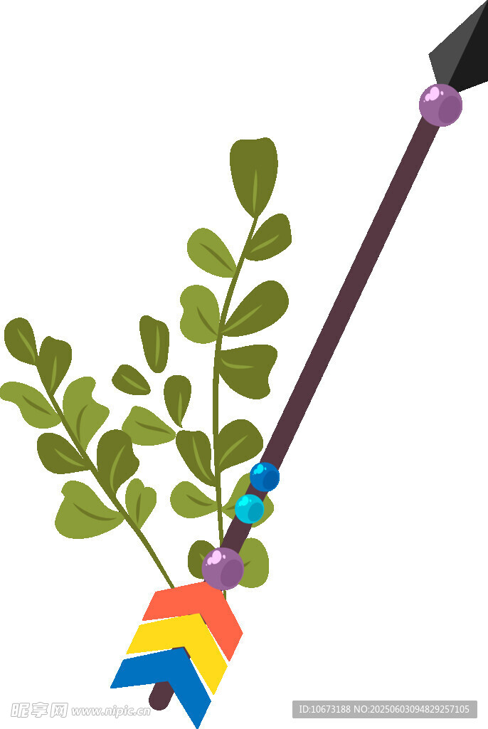 箭穿綠植創(chuàng)意插畫