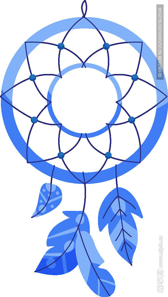 藍(lán)色捕夢(mèng)網(wǎng)裝飾圖案