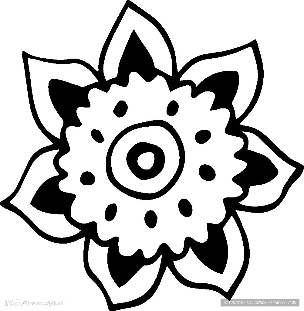 黑白簡(jiǎn)約花朵圖案設(shè)計(jì)