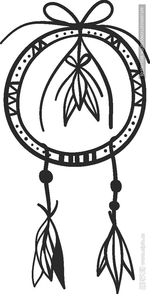 簡約捕夢網(wǎng)圖案設(shè)計(jì)元素