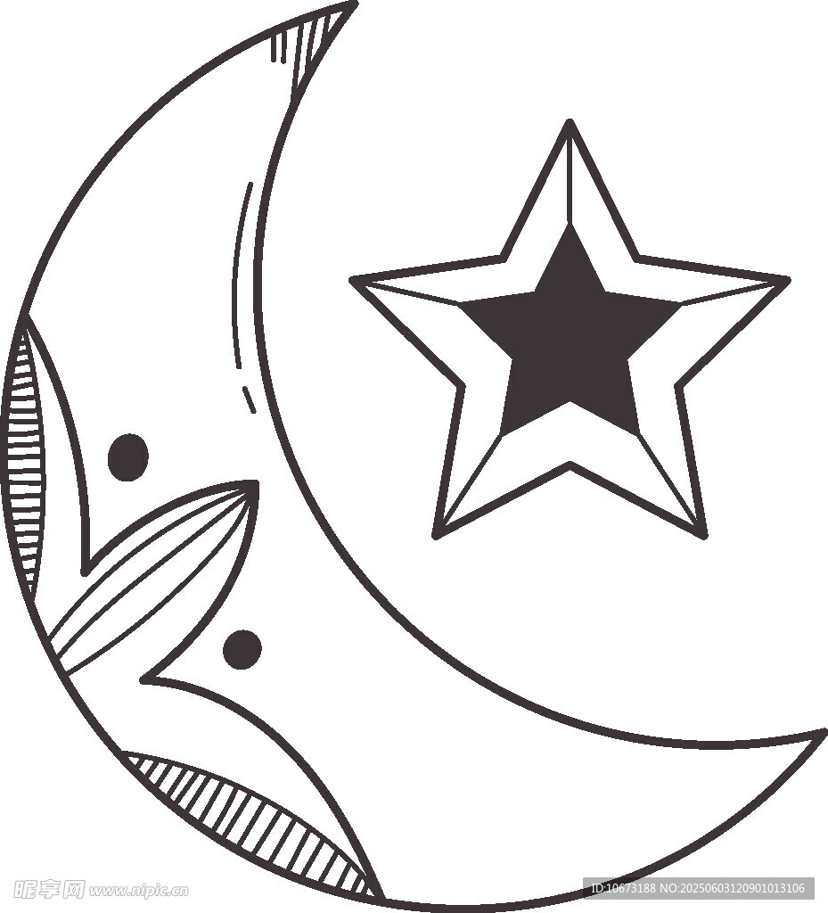 月亮與星星的簡(jiǎn)約圖案