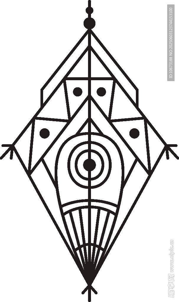 幾何線條裝飾性神秘圖案