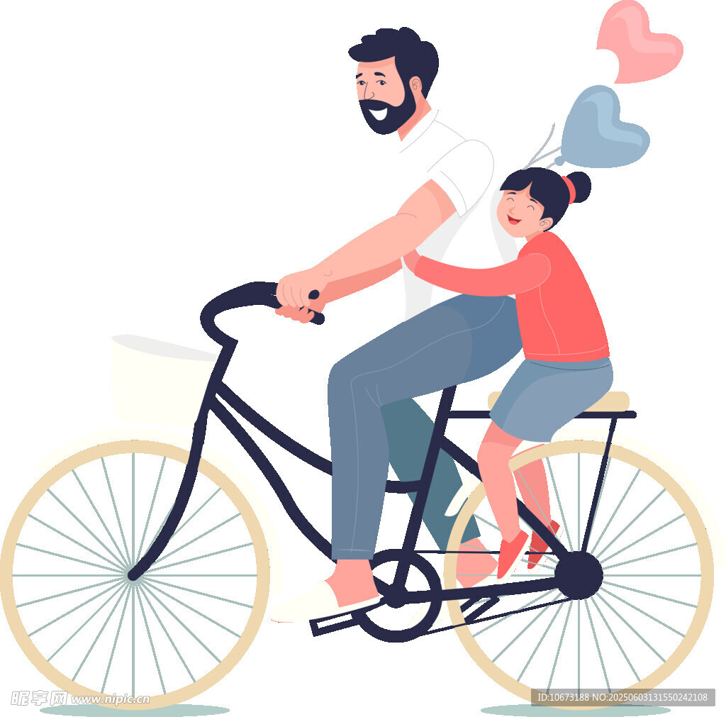 父親帶孩子騎車溫馨瞬間