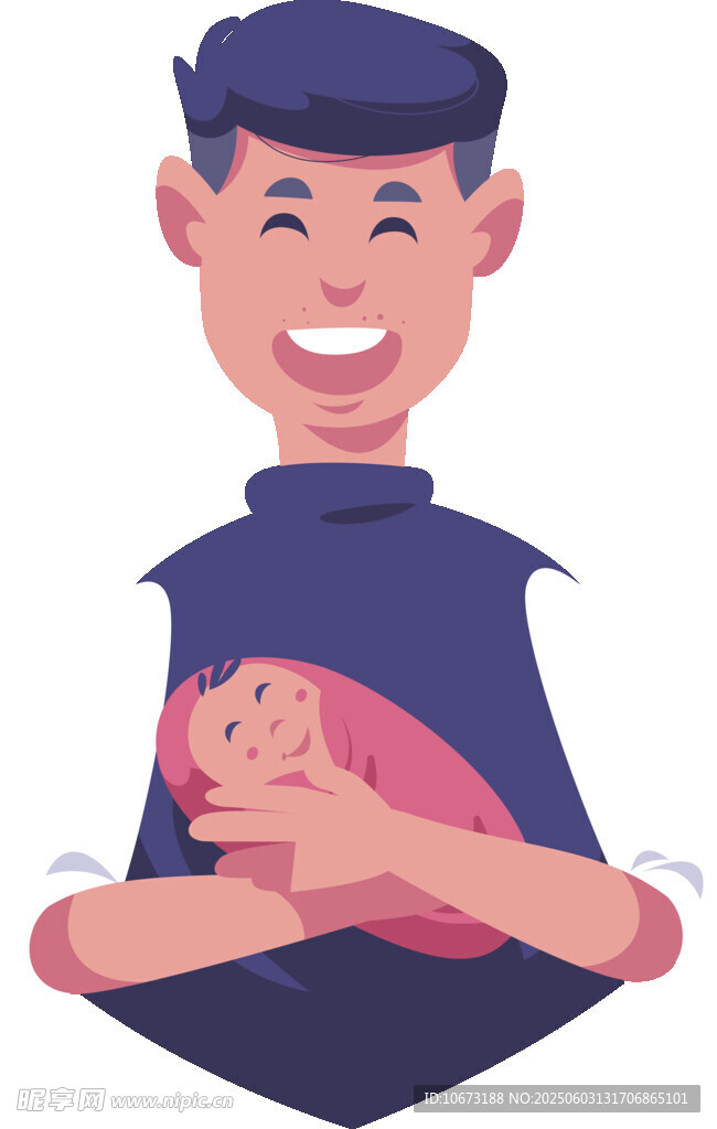 父親懷抱新生嬰兒