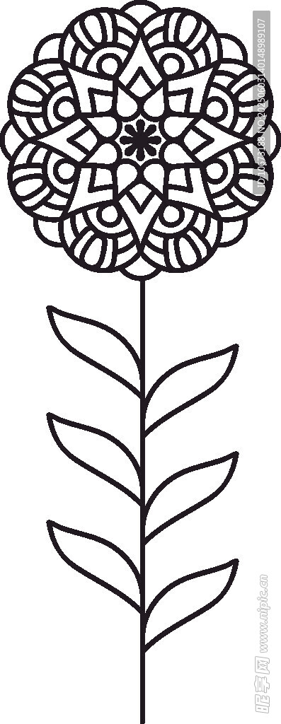 簡約線條花卉圖案設計
