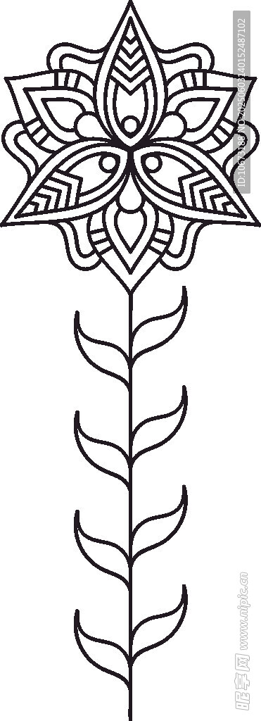 簡(jiǎn)約花卉線條圖案設(shè)計(jì)
