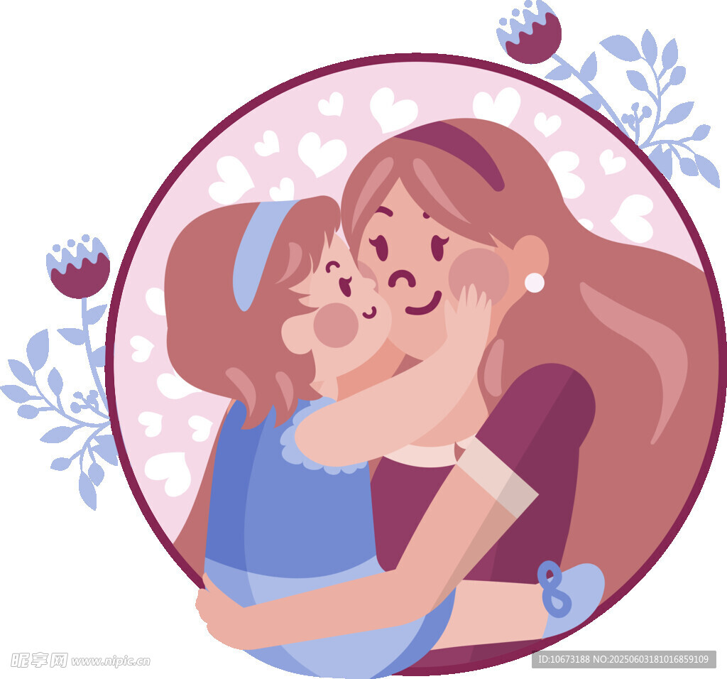 母女溫馨擁抱瞬間