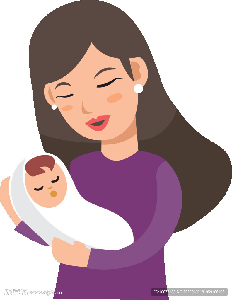 母親溫柔懷抱新生嬰兒
