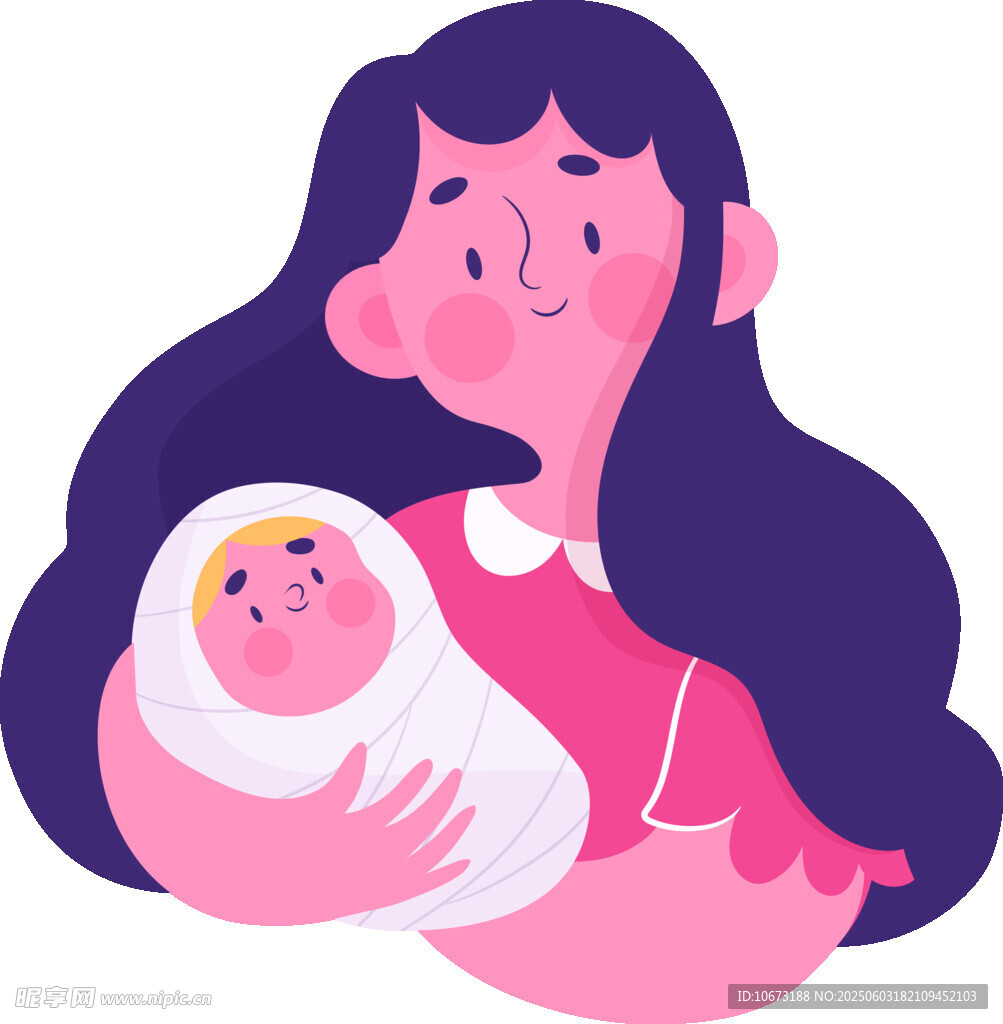 母親懷抱中的可愛(ài)新生兒