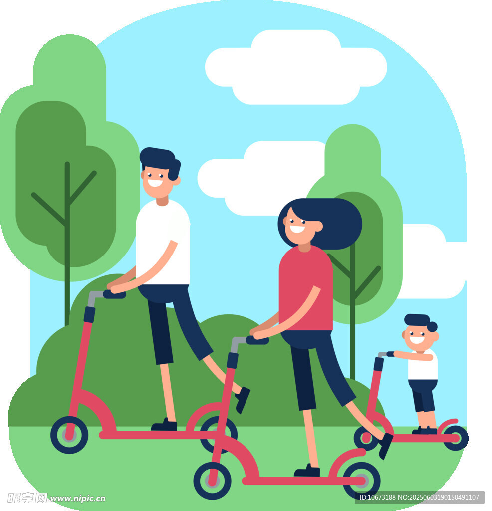 家庭戶外騎滑板車歡樂時(shí)光