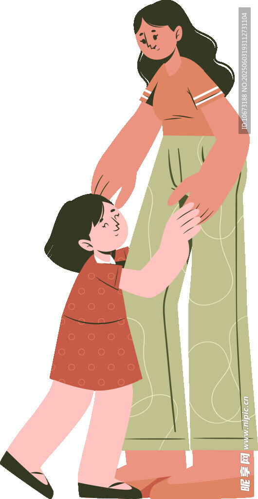 孩子親昵擁抱媽媽