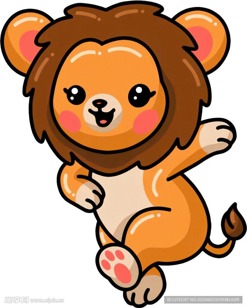 跳躍的可愛小獅子