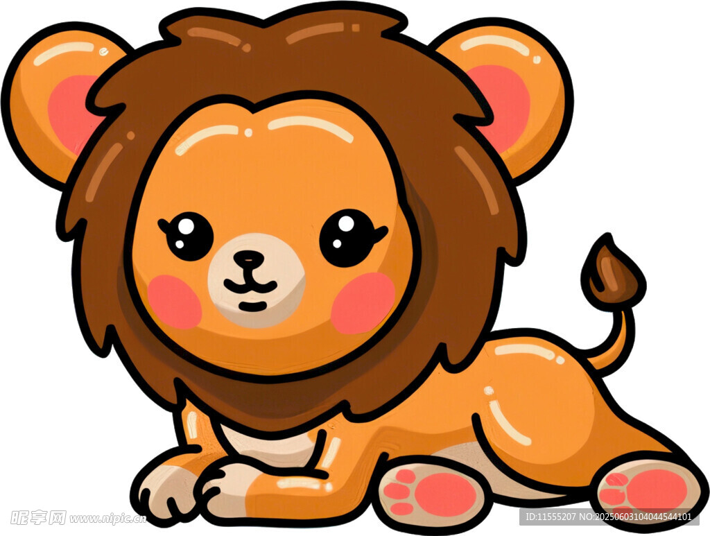 可愛小獅子趴著