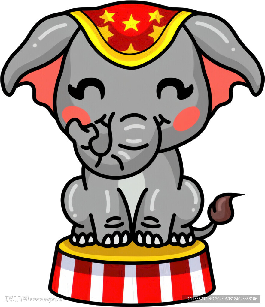可愛小象馬戲團造型