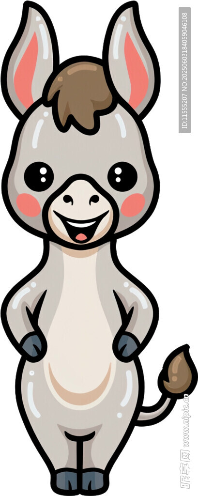 可愛(ài)卡通小毛驢形象