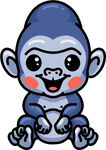 可愛藍(lán)猩猩卡通形象