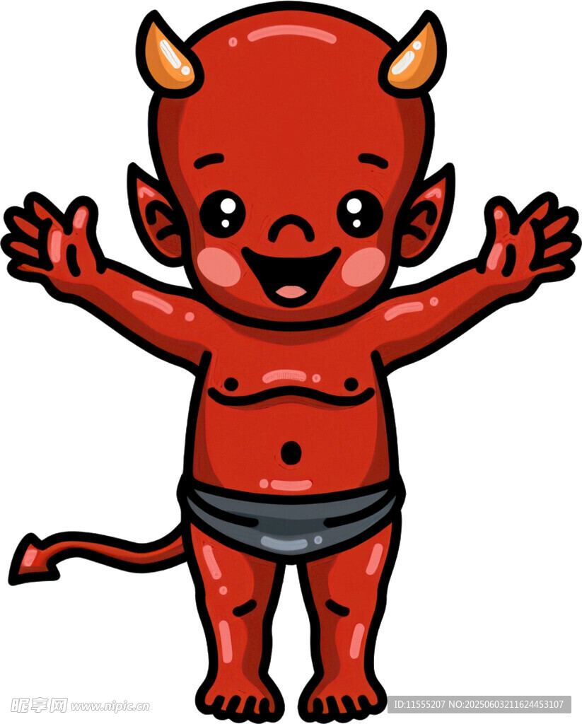 可愛小惡魔張開雙臂
