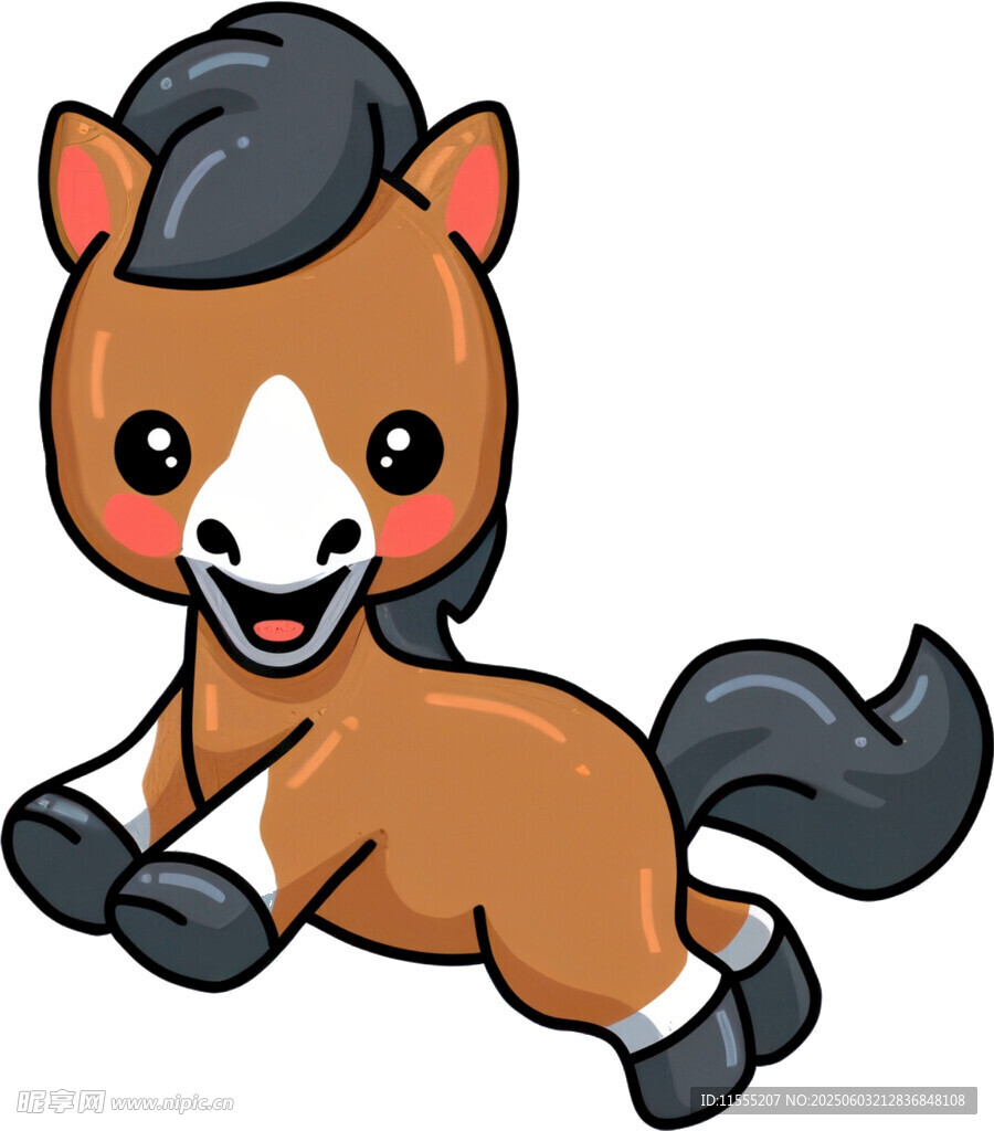 奔跑的可愛小馬駒