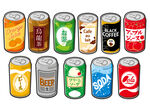 多樣罐裝飲料展示
