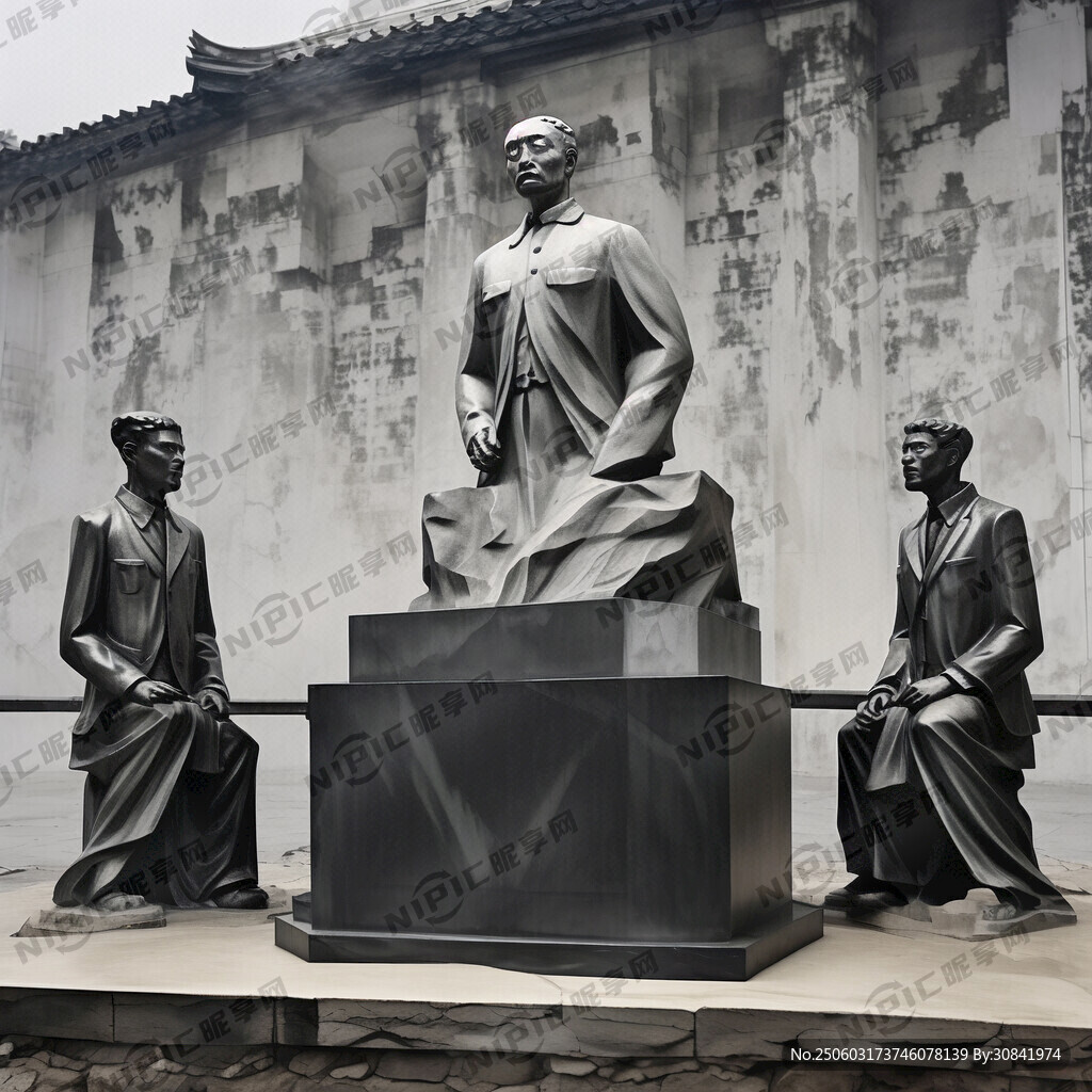 1945年在重慶馮玉祥、郭沫若