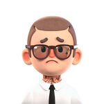 愁容上班族3D卡通形象