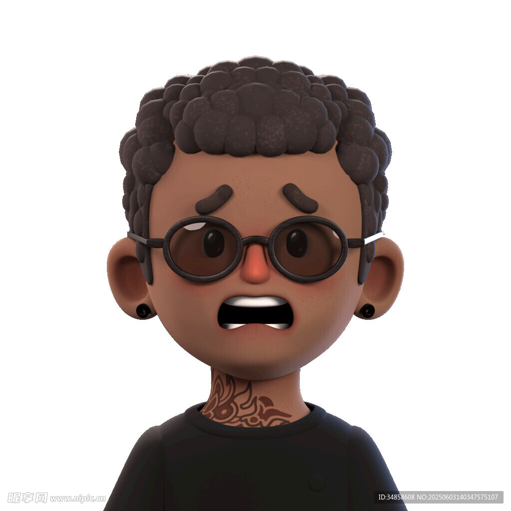 戴墨鏡的卡通黑人男子