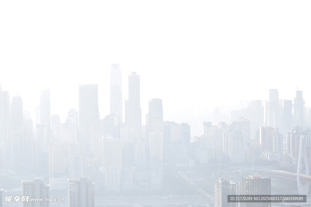 霧中朦朧都市景觀