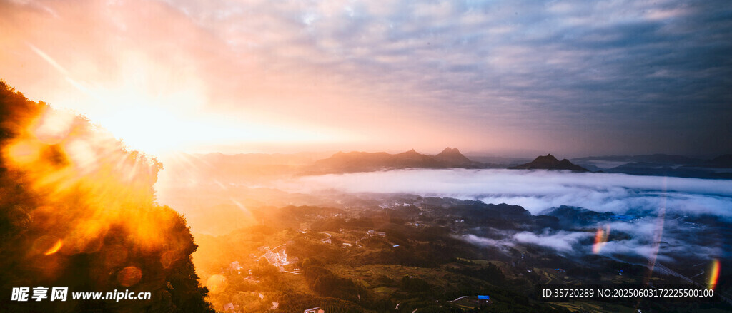 海邊壯麗日出美景