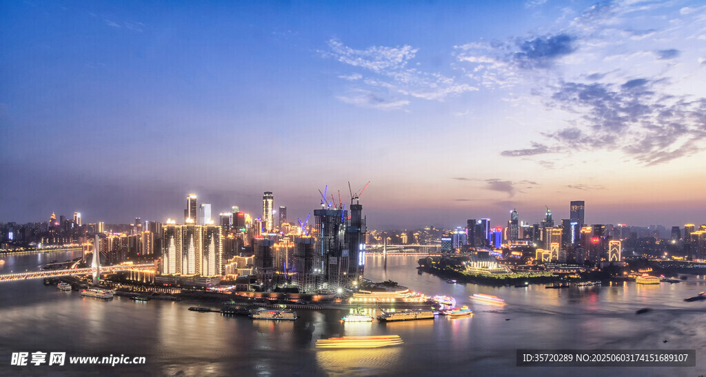 璀璨都市夜景江景風光
