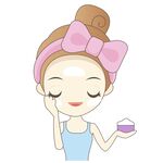 女孩優雅護膚瞬間