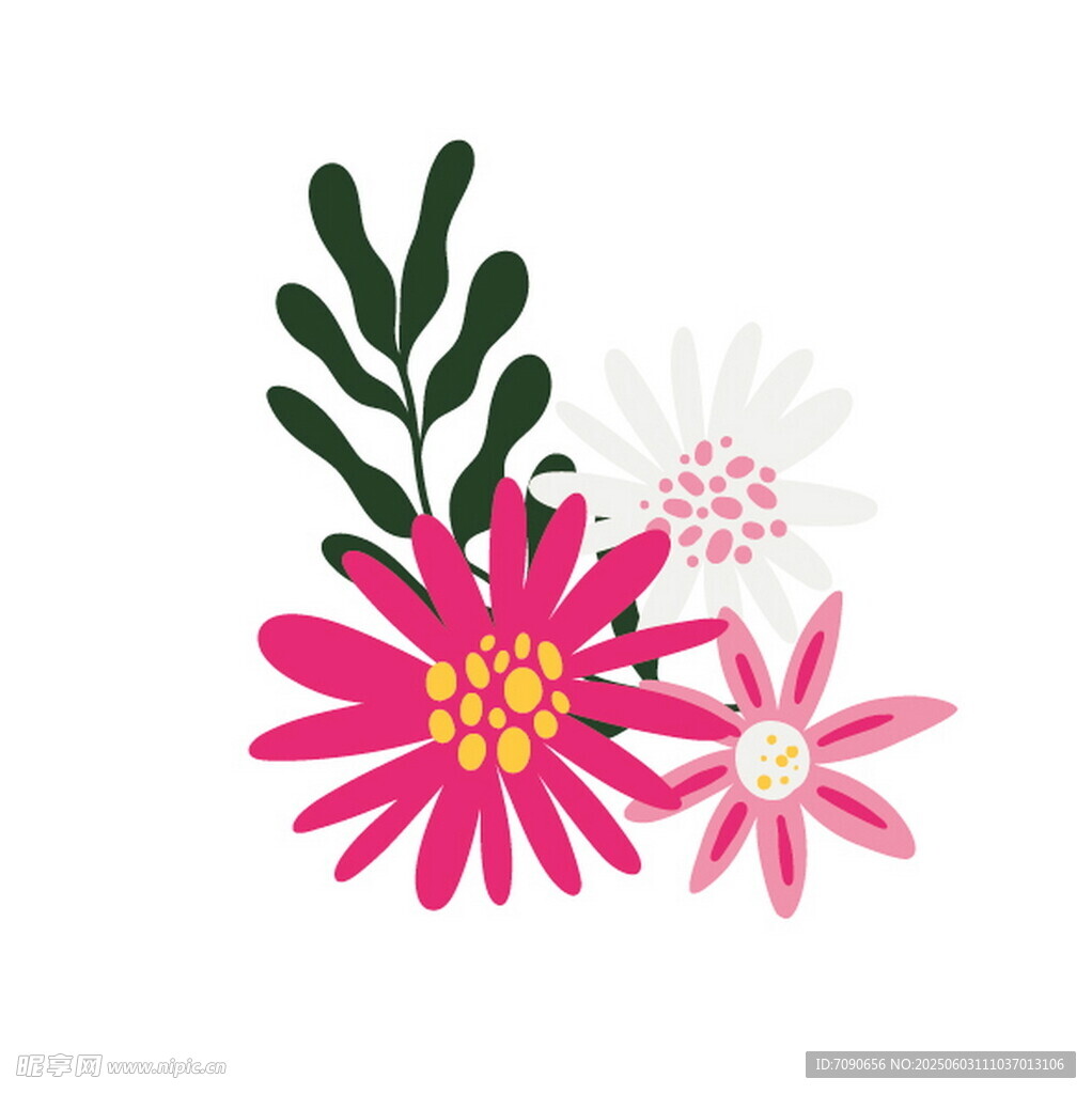 多彩花卉插畫