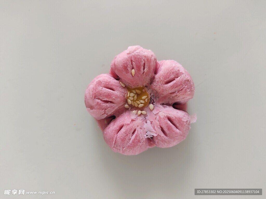 粉色手工布藝花朵裝飾